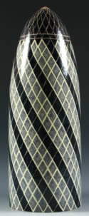 Wheel-thrown, hand-decorated interpretation of the Gherkin